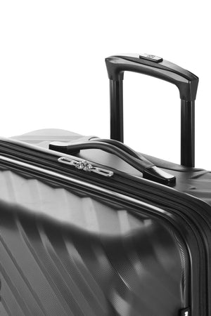 SWISSGEAR 35300 Expandable Spinner 3 Piece Set - Black Top grab handles designed for comfort and durability