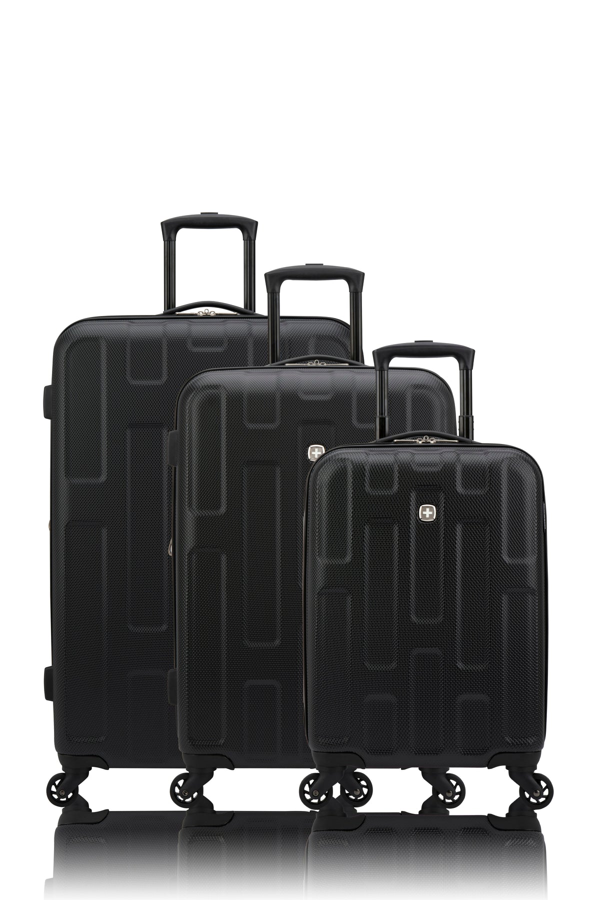 SWISSGEAR - Spring Break Collection Hardside Luggage 3 Piece Set - Black - 01
