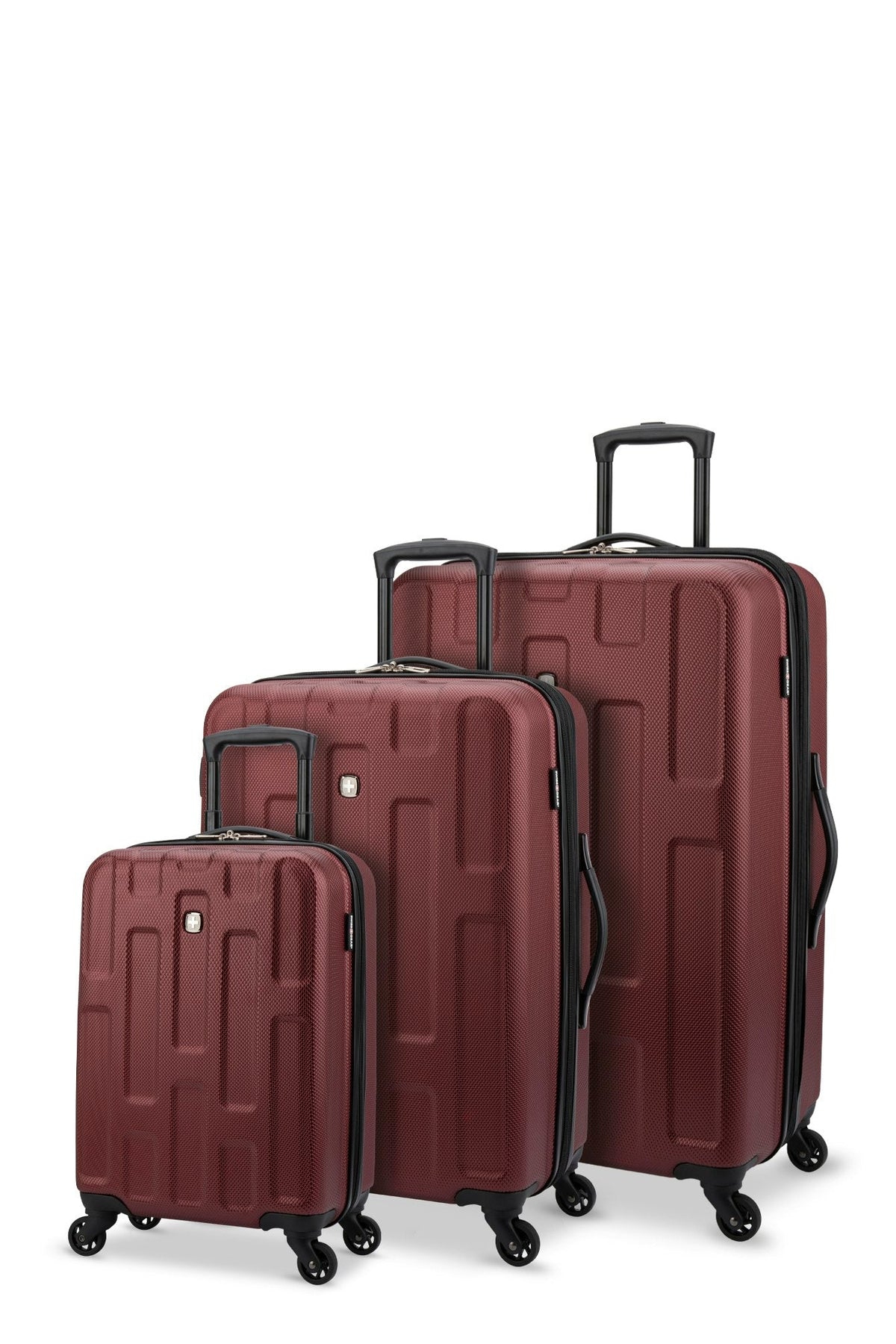 SWISSGEAR - Spring Break Collection Hardside Luggage 3 Piece Set - Burgundy - 02