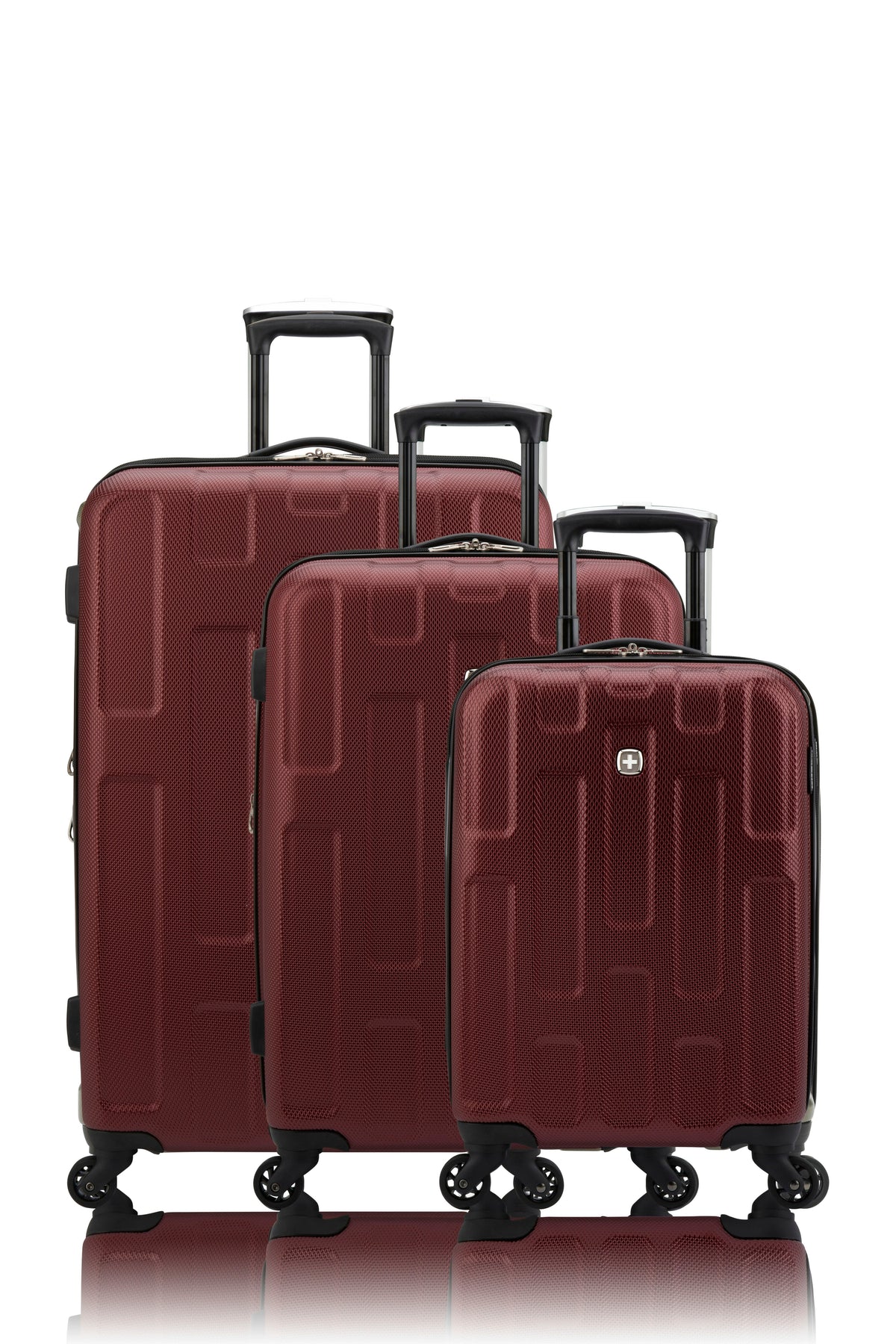 SWISSGEAR - Spring Break Collection Hardside Luggage 3 Piece Set - Burgundy - 01