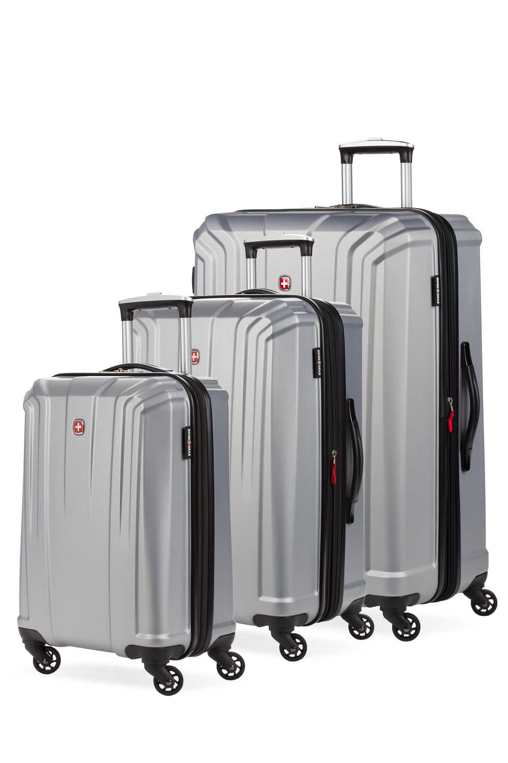 SM10 52.56 2本set Swissgear 3750 3pc Hardside Spinner Luggage Set - Silver