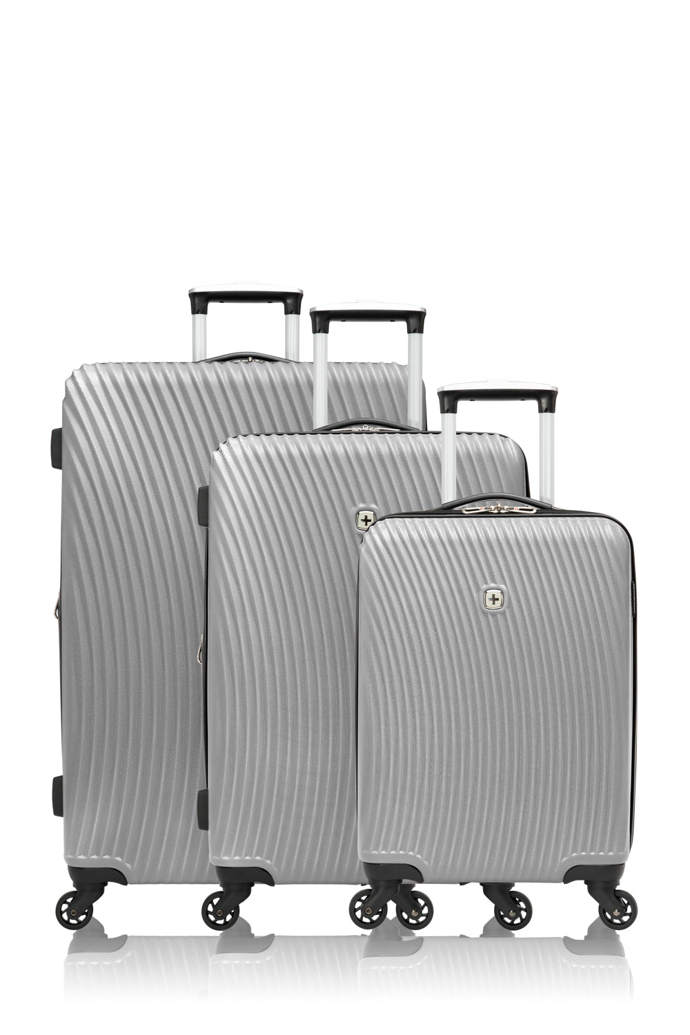 SWISSGEAR - DIVINE Collection Expandable Hardside Luggage 3 Piece Set - Silver - 01