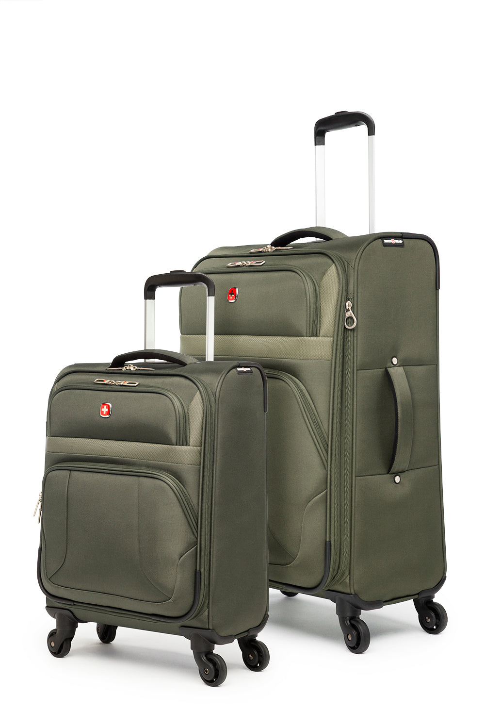 SWISSGEAR - ROUND TRIP II Collection Upright 2 Piece Set-Black - Slate Green - 01