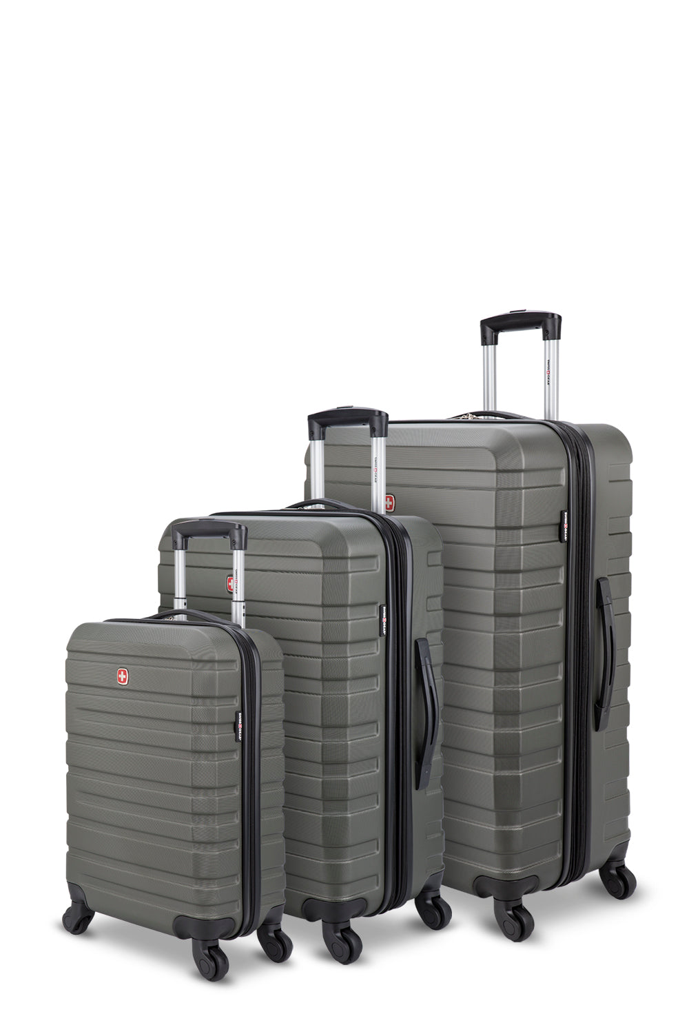 SWISSGEAR - Smooth 2 Collection 3 Piece Expandable Hardside Luggage Set - Slate Green - 02