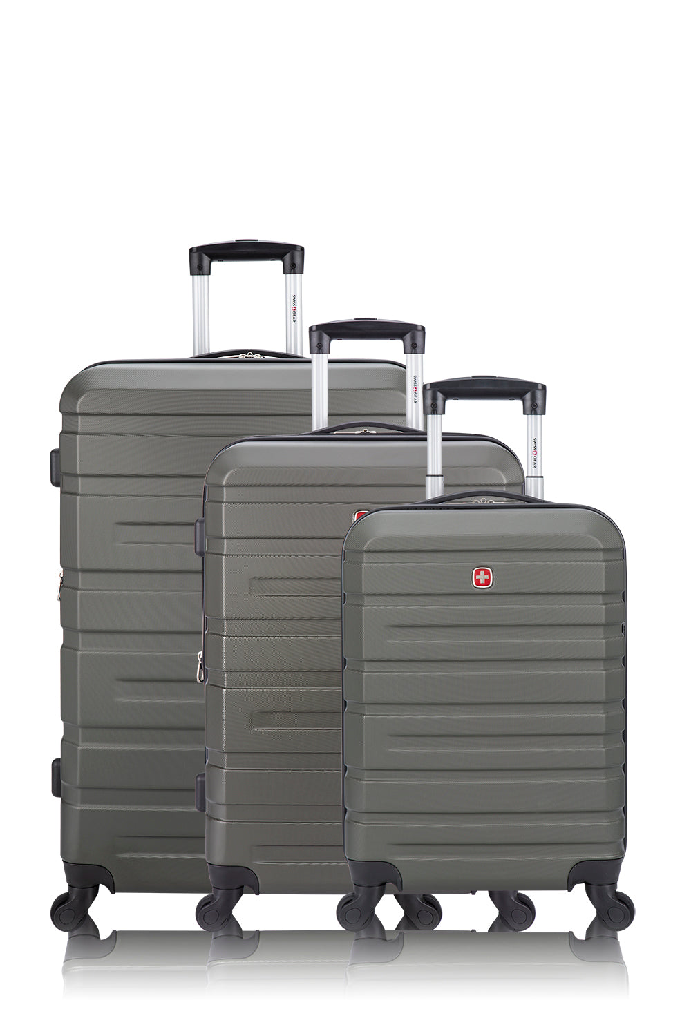 SWISSGEAR - Smooth 2 Collection 3 Piece Expandable Hardside Luggage Set - Slate Green - 01