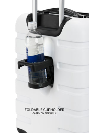 SWISSGEAR Signature 19 inch Expandable Carry On Hardside Spinner Luggage - White Patented foldable cupholder on its exterior