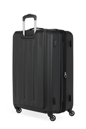 SWISSGEAR Chrome Expandable 3 Piece Hardside Spinner Luggage Set - Black Rugged yet lightweight ABS hardside split case body