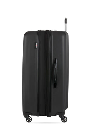 SWISSGEAR Chrome Expandable 3 Piece Hardside Spinner Luggage Set - Black All luggage pieces expand for additional interior packing space