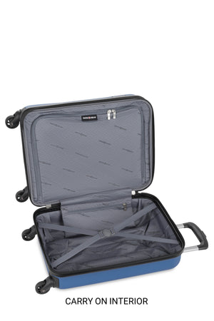 SWISSGEAR Chrome Expandable 3 Piece Hardside Spinner Luggage Set - Blue Zippered divider panel allows increased organization