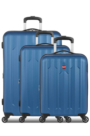 SWISSGEAR Chrome Expandable 3 Piece Hardside Spinner Luggage Set - Blue