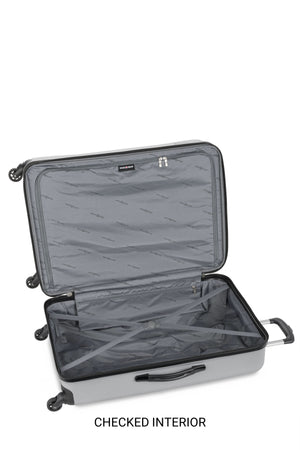 SWISSGEAR Chrome Expandable 3 Piece Hardside Spinner Luggage Set - Silver Side zippered accessory pocket for smaller items