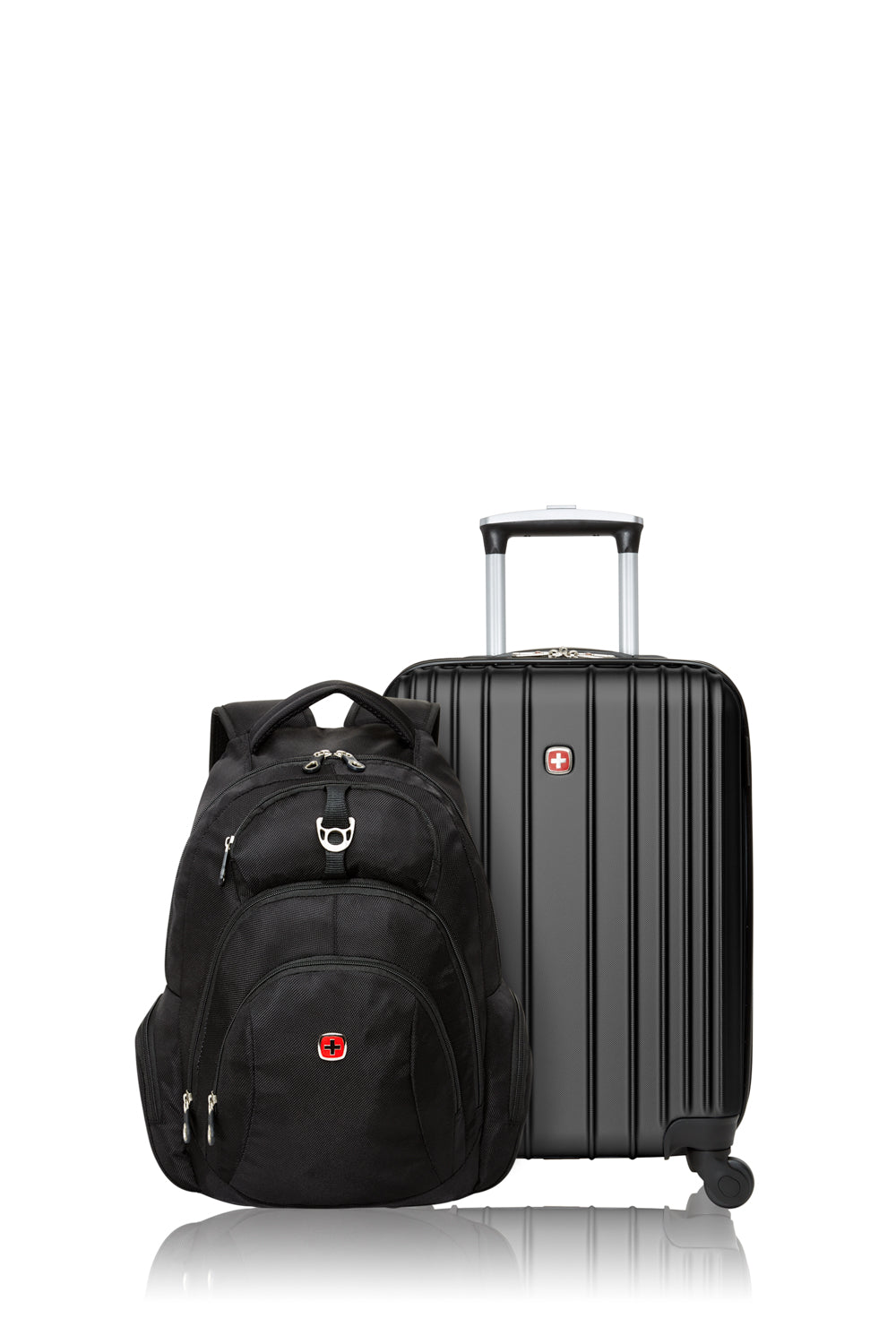 SWISSGEAR - Sion Collection Carry-On & 2417 Backpack Travel Bundle - Black - 01