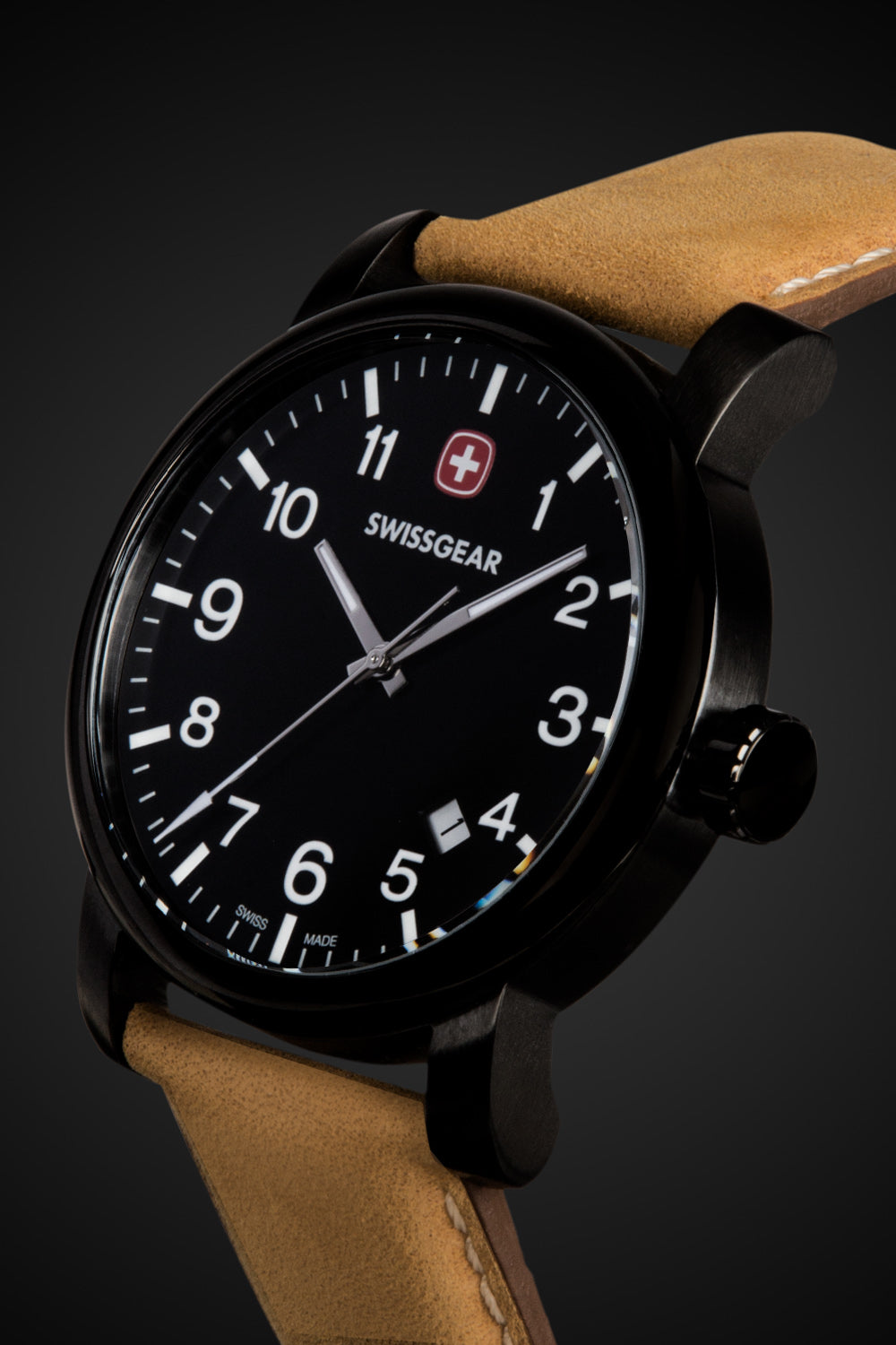 SWISSGEAR - Legacy Swiss Watch - Black/With/Black/Dial/Light/Brown/Strap - 03