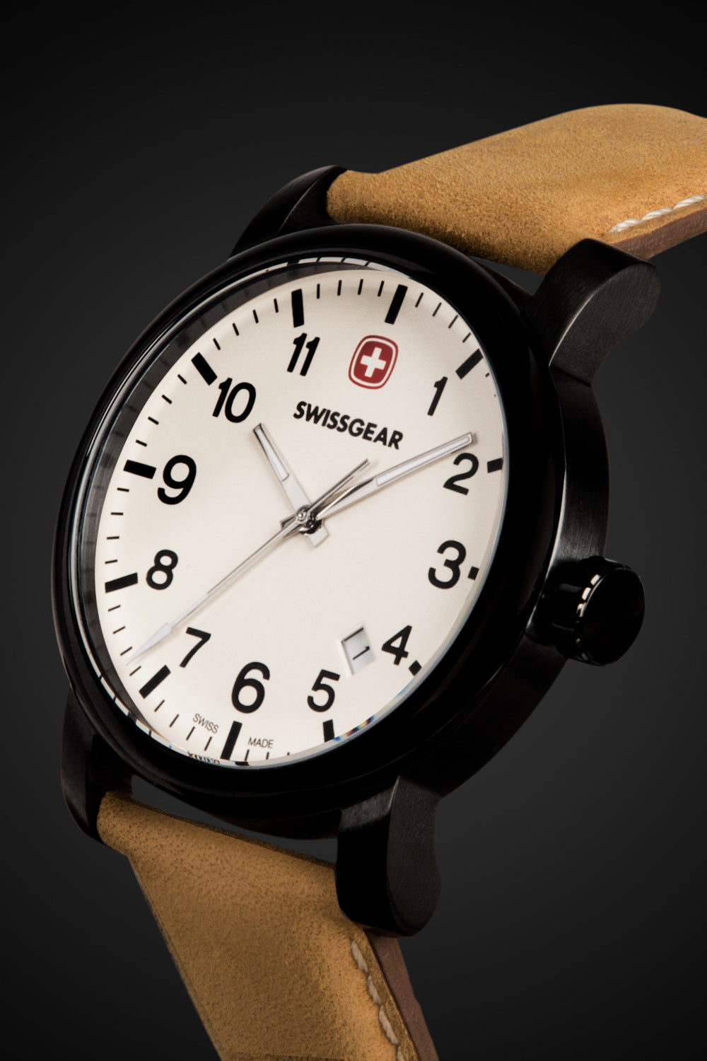 SWISSGEAR - Legacy Swiss Watch - Black/With/Cream/Dial/Light/Brown/Strap - 03