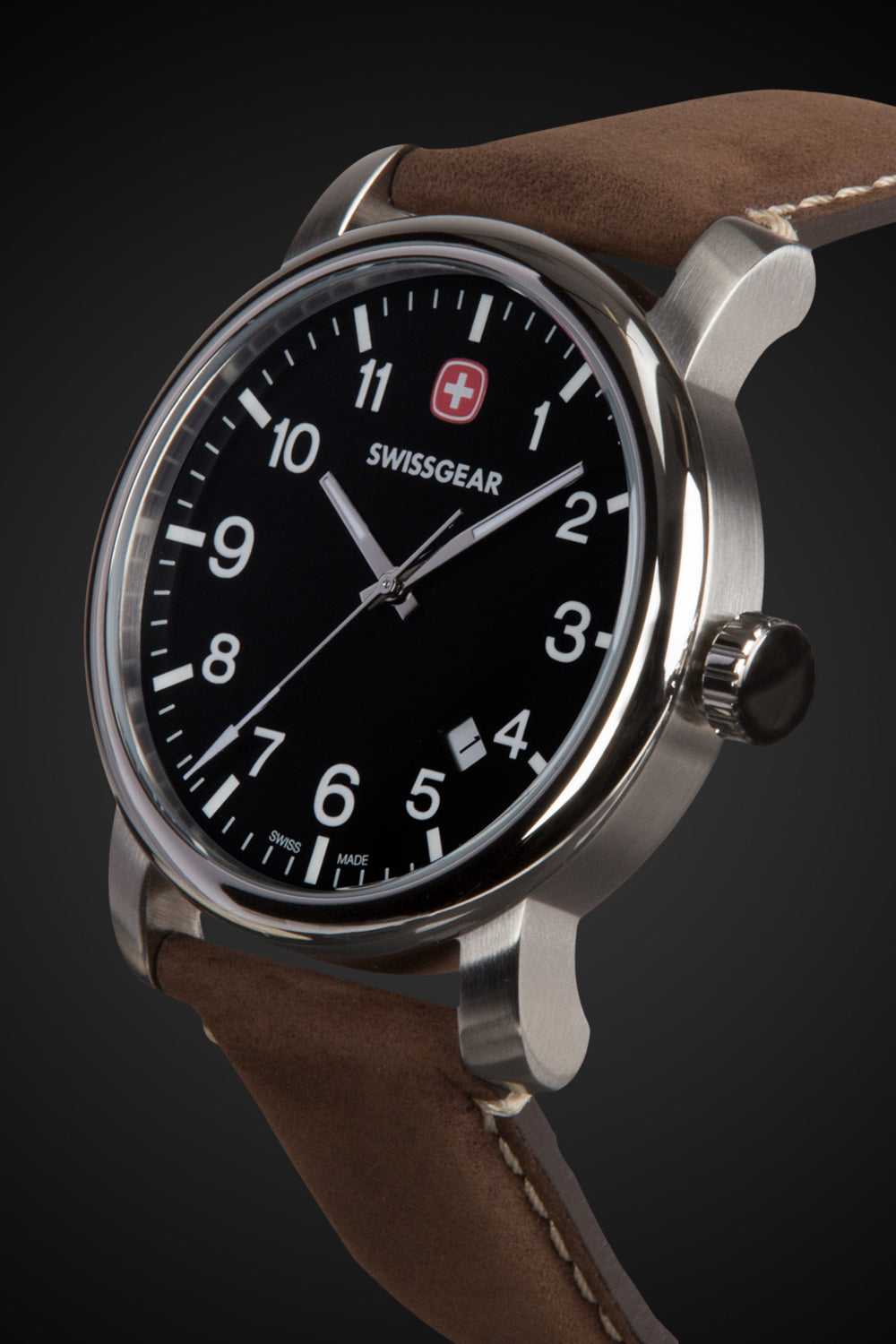 SWISSGEAR - Legacy Swiss Watch - Silver/With/Black/Dial/Dark/Brown/Strap - 03