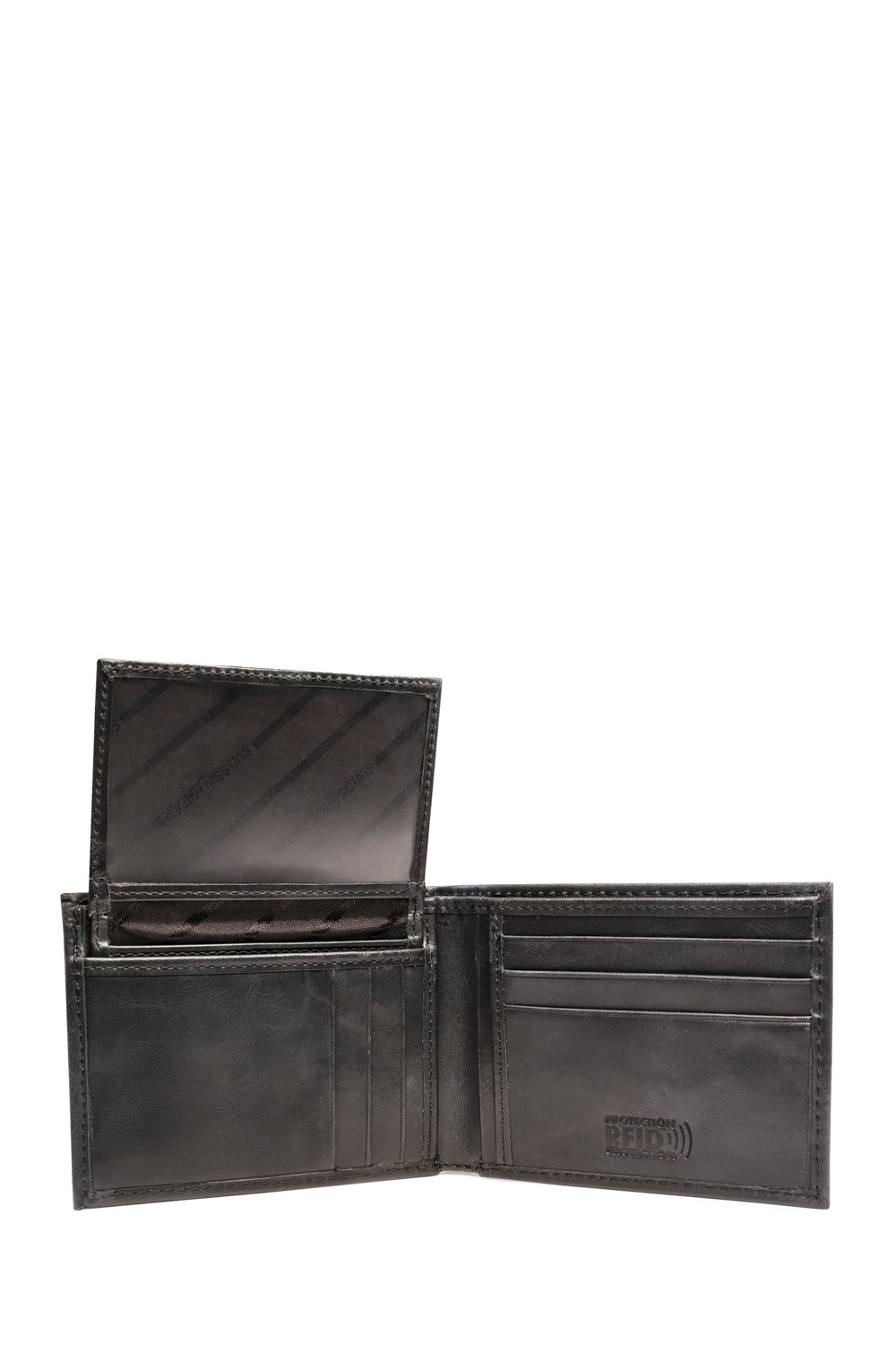 SWISSGEAR - 87135 Leather Billfold Wallet with RFID Shield and Detachable ID Holder - Black - 05