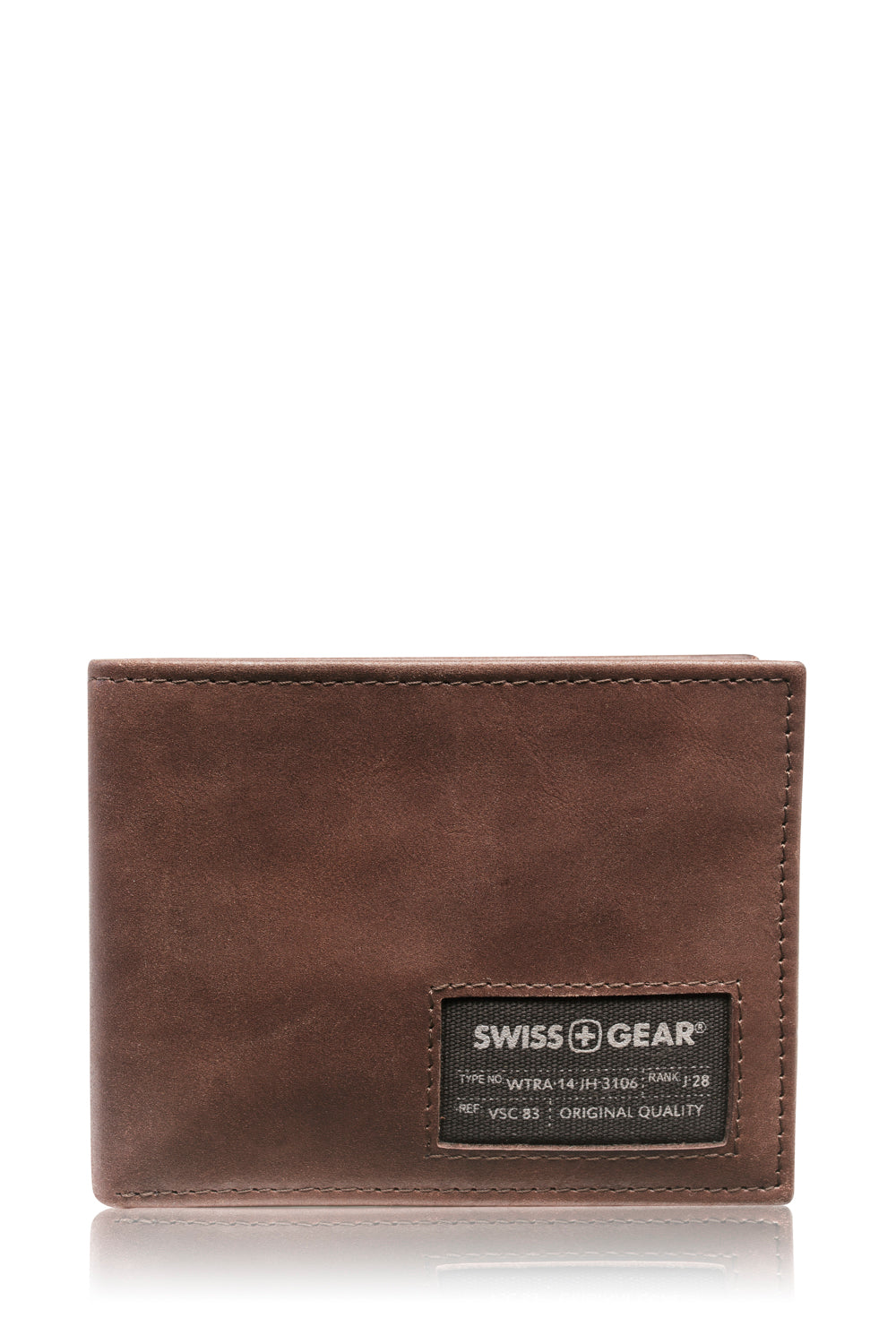 SWISSGEAR - 87135 Leather Billfold Wallet with RFID Shield and Detachable ID Holder - Brown - 01