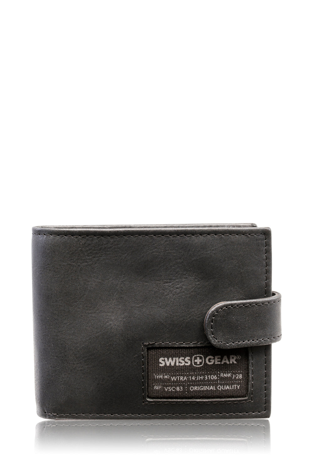 SWISSGEAR - 87172 Leather Billfold Wallet with RFID Shield and Interior Coin Pocket - Black - 01