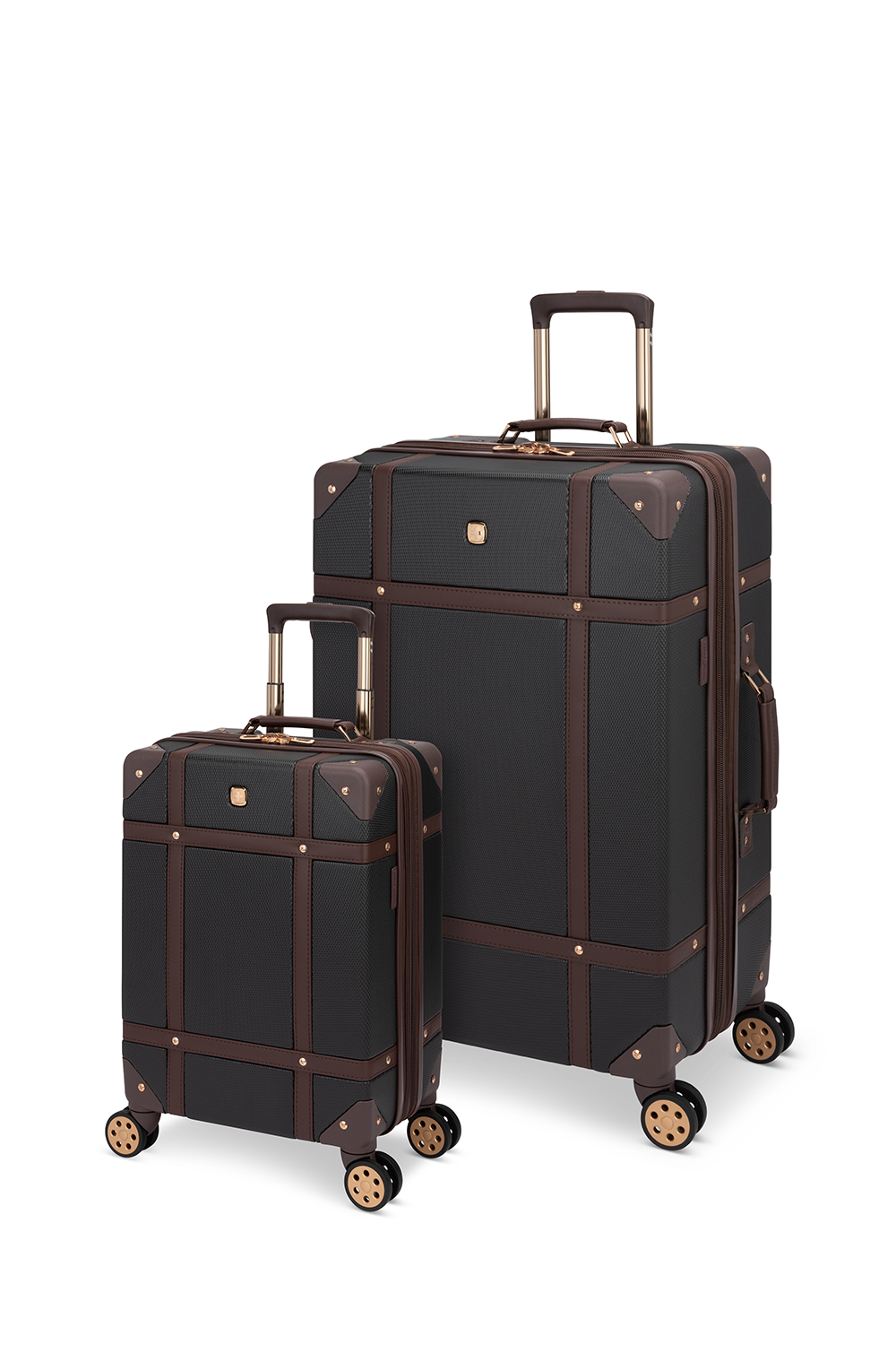 Swissgear Trunk Collection Expandable Hardside Luggage 2 Piece Set Black